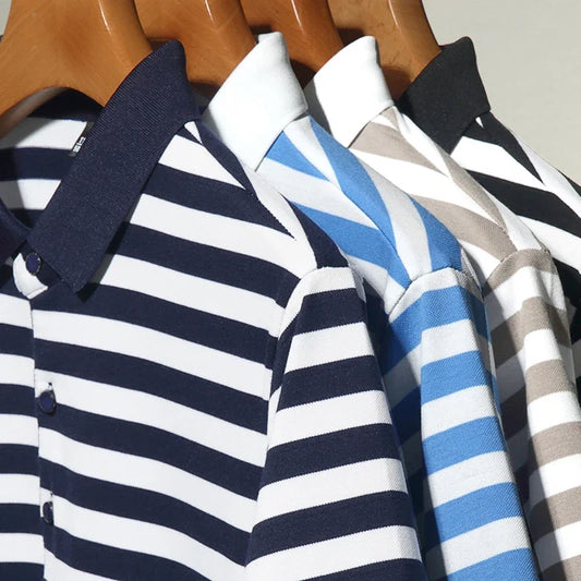Casual Men's Striped Polo