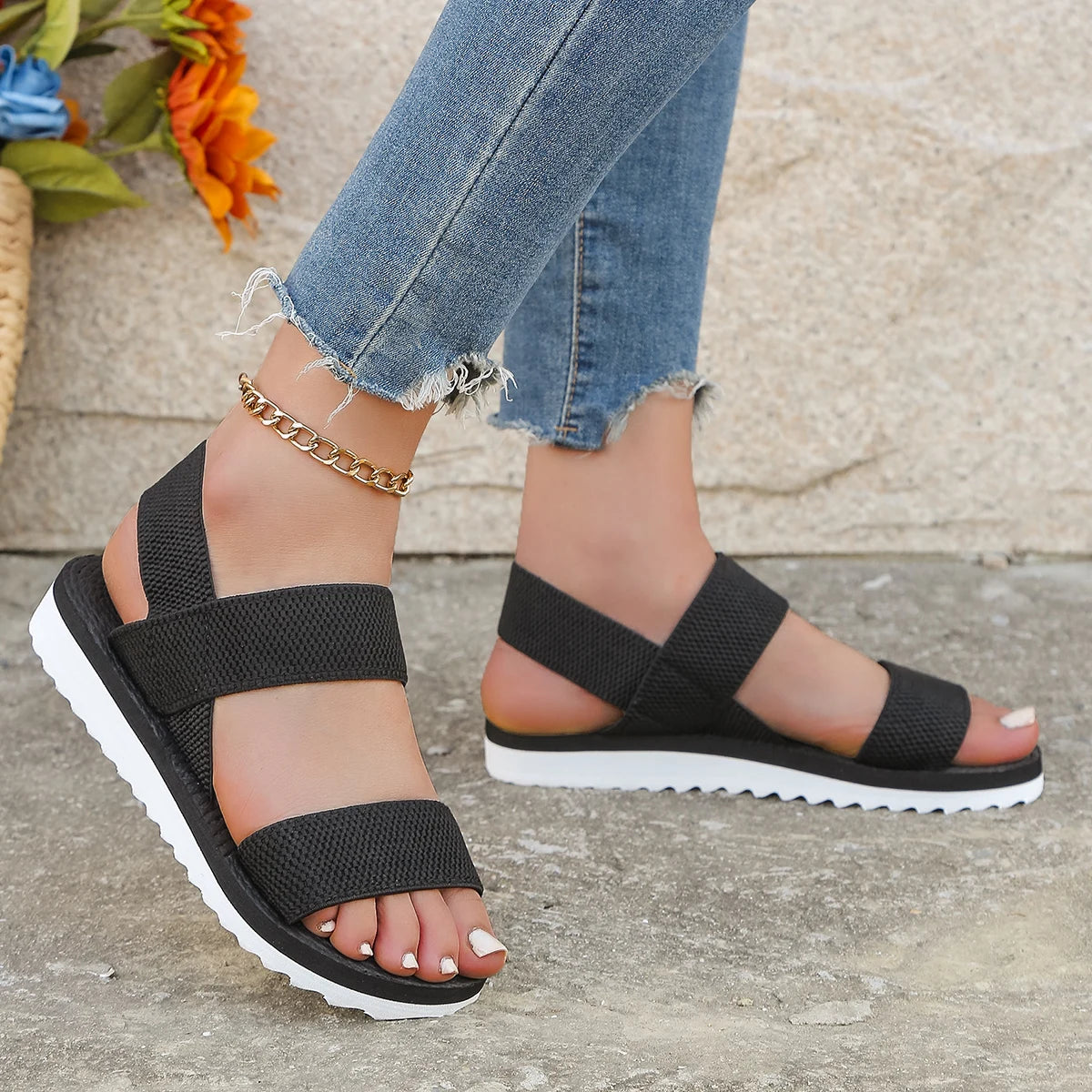 Anti-Slip Strap Flat Sandals