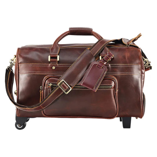 Classic Handheld Roll Leather Suitcase